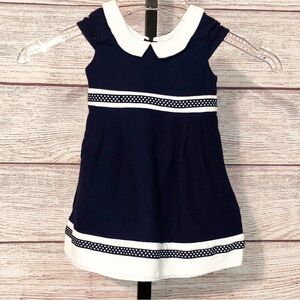 Maggie & Zoe Navy Blue and White Cap Sleeve Dress Size 12 Months